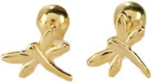 Dainty Dragonfly Small Stud Earrings S925 Sterling Silver Tiny Cartilage Helix Tragus 20g Screw Back Piercing Studs for Women Cute Animals Hypoallergenic Sensitive Ears Jewelry