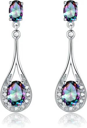 Dangle Earrings for Women Drop Earrings 18K White Gold/Rose Gold Plated Jewelry Hypoallergenic for Sensitive Ears