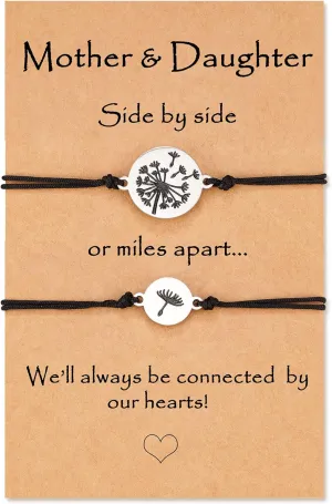 Daughter Gifts from Mom Mother Daughter Bracelet for 2 Mommy and Me Heart Matching Wish Bracelets