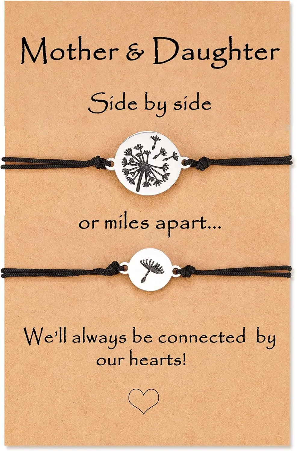 Daughter Gifts from Mom Mother Daughter Bracelet for 2 Mommy and Me Heart Matching Wish Bracelets
