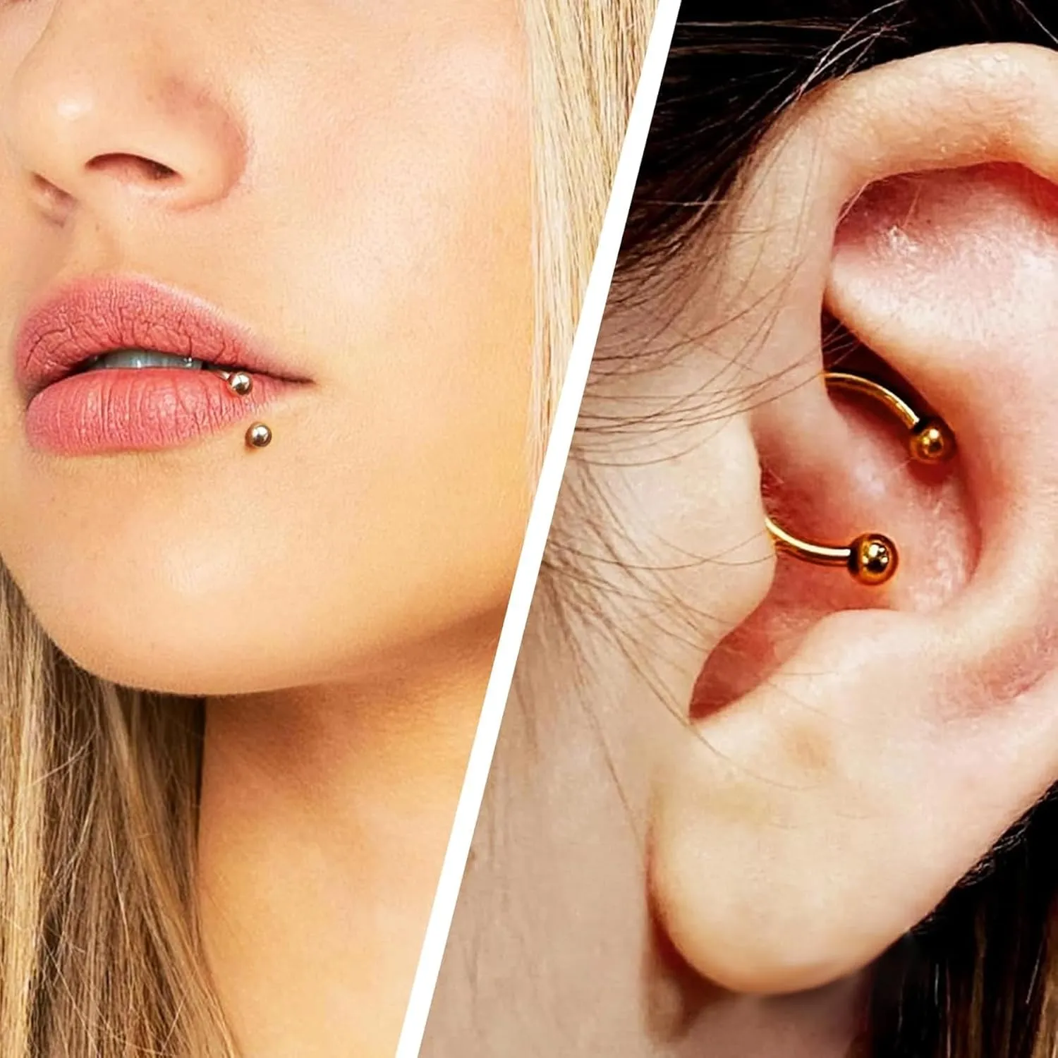 D.Bella 16G 18G 20G Horseshoe Septum Rings Surgical Steel Nose Piercing Jewelry Cartilage Helix Tragus Earring Hoop Eyebrow Lip Retainer for Women Men 6mm 8mm 10mm 12mm