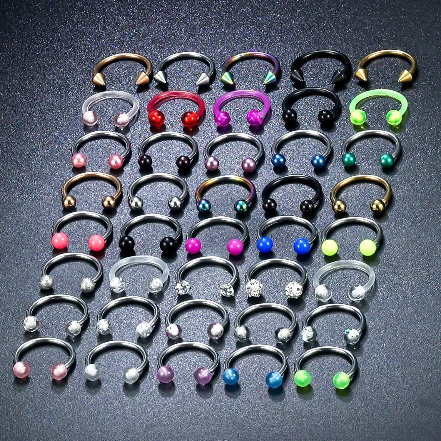 D.Bella 16G 18G 20G Horseshoe Septum Rings Surgical Steel Nose Piercing Jewelry Cartilage Helix Tragus Earring Hoop Eyebrow Lip Retainer for Women Men 6mm 8mm 10mm 12mm