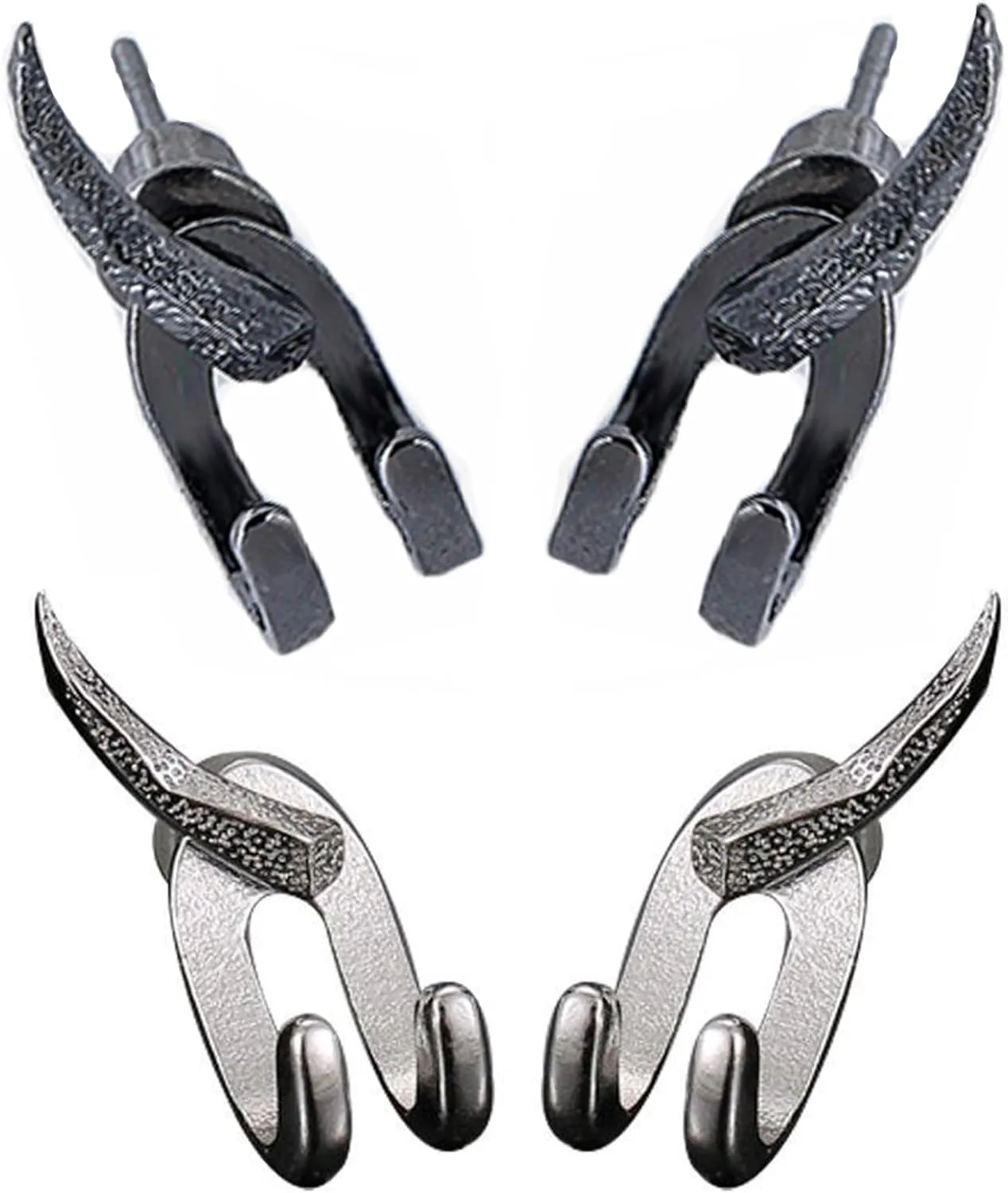 Detachable Dual Stud Earrings For Men, 2025 New Punk Hippie Clip On Dual Purpose Claw Stud Black Vintage Cool Cowhorn Gothic Earring Jewelry Gift