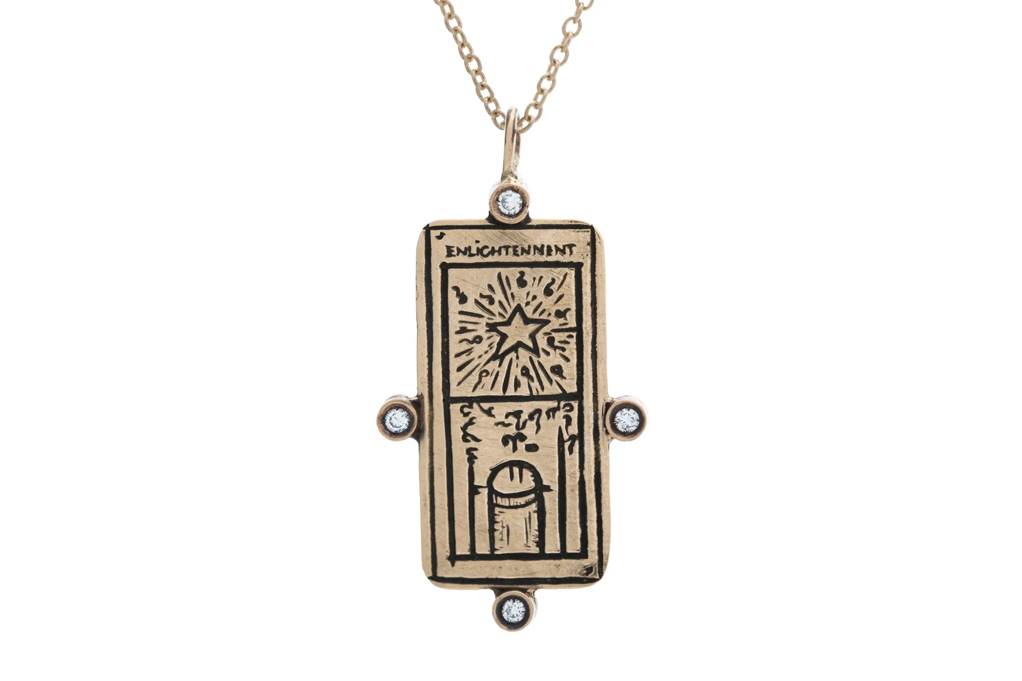 Diamond Enlightenment Tarot Card Necklace