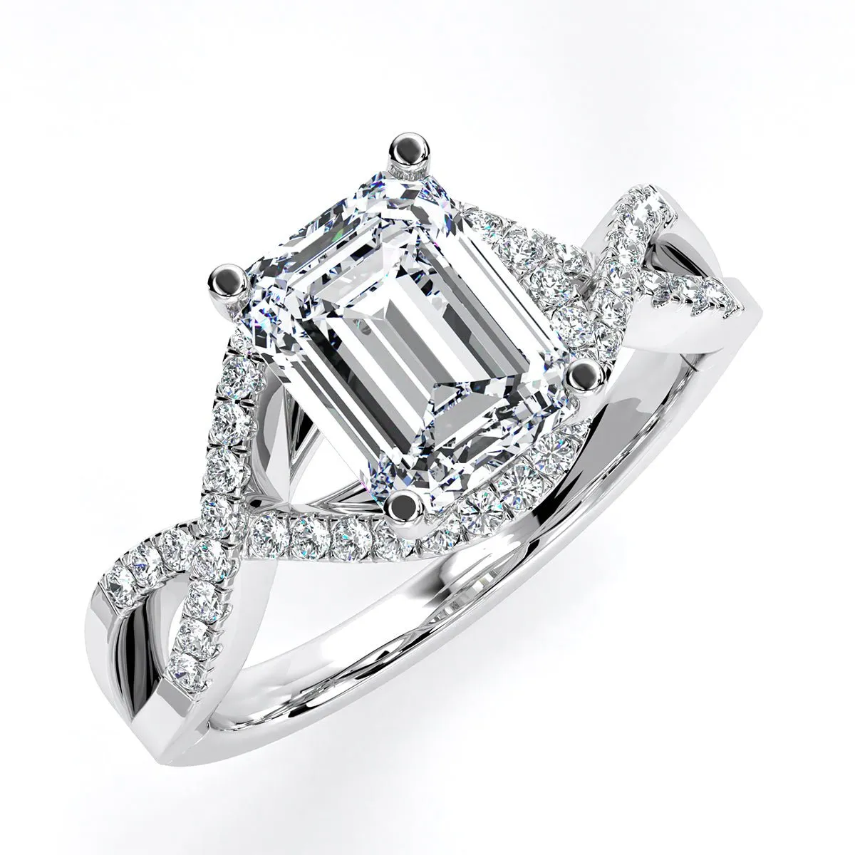 Dianella - Emerald Diamond Engagement Ring