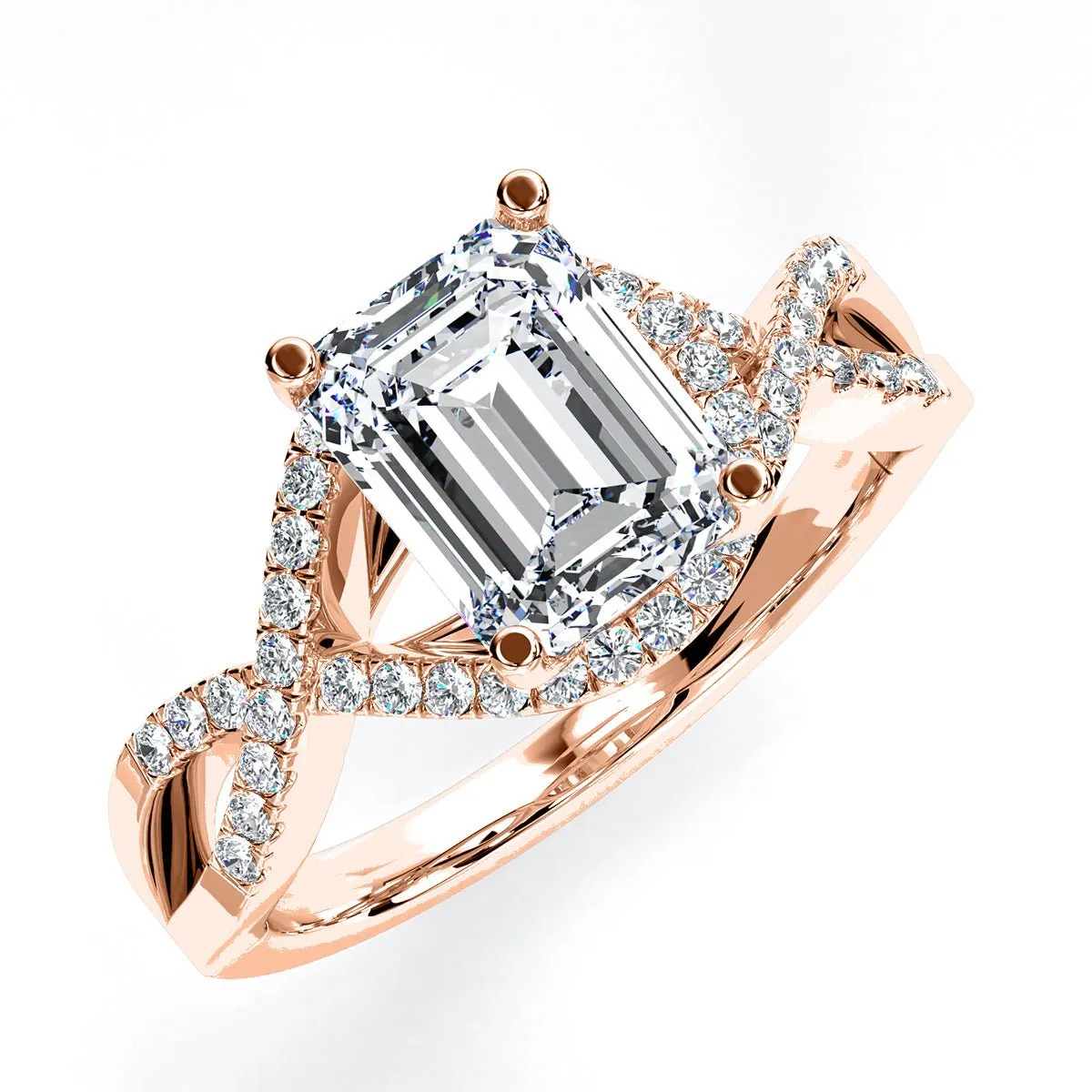 Dianella - Emerald Diamond Engagement Ring