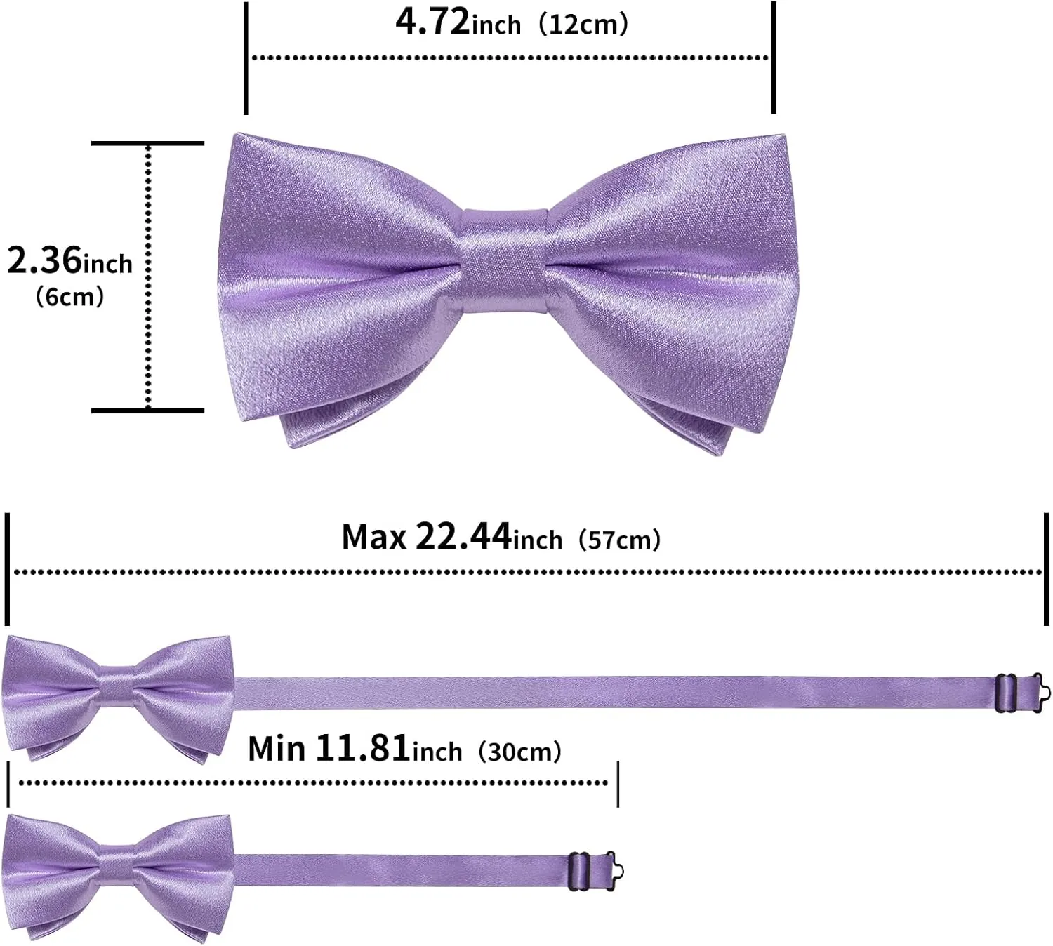 DiBanGu Men Ties Bowtie Set Satin Necktie Bow Tie and Pocket Square Cufflink Set for Men with Silver Tie Clip