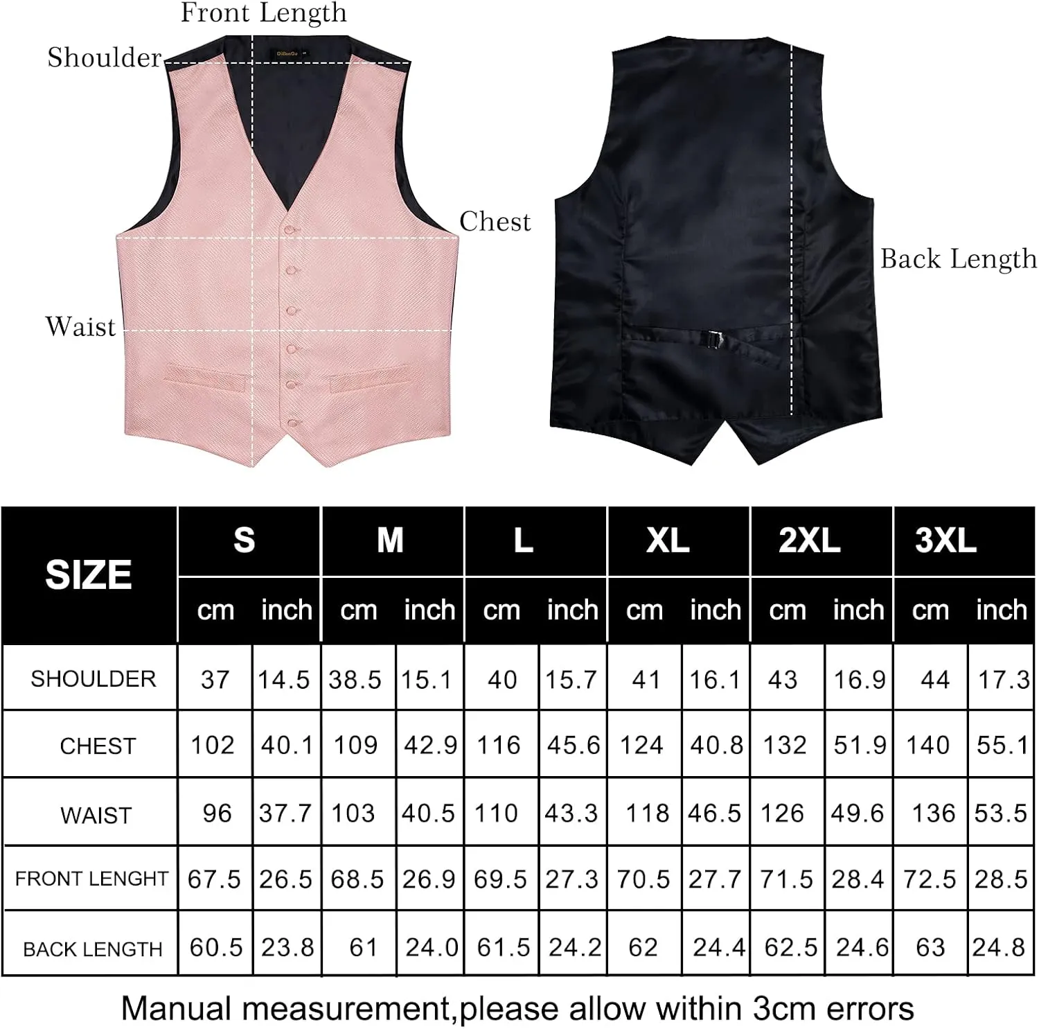 DiBanGu Mens Paisley Suit Waistcoat Silk Dress Vest and Necktie Pocket Square Cufflinks for Wedding Party