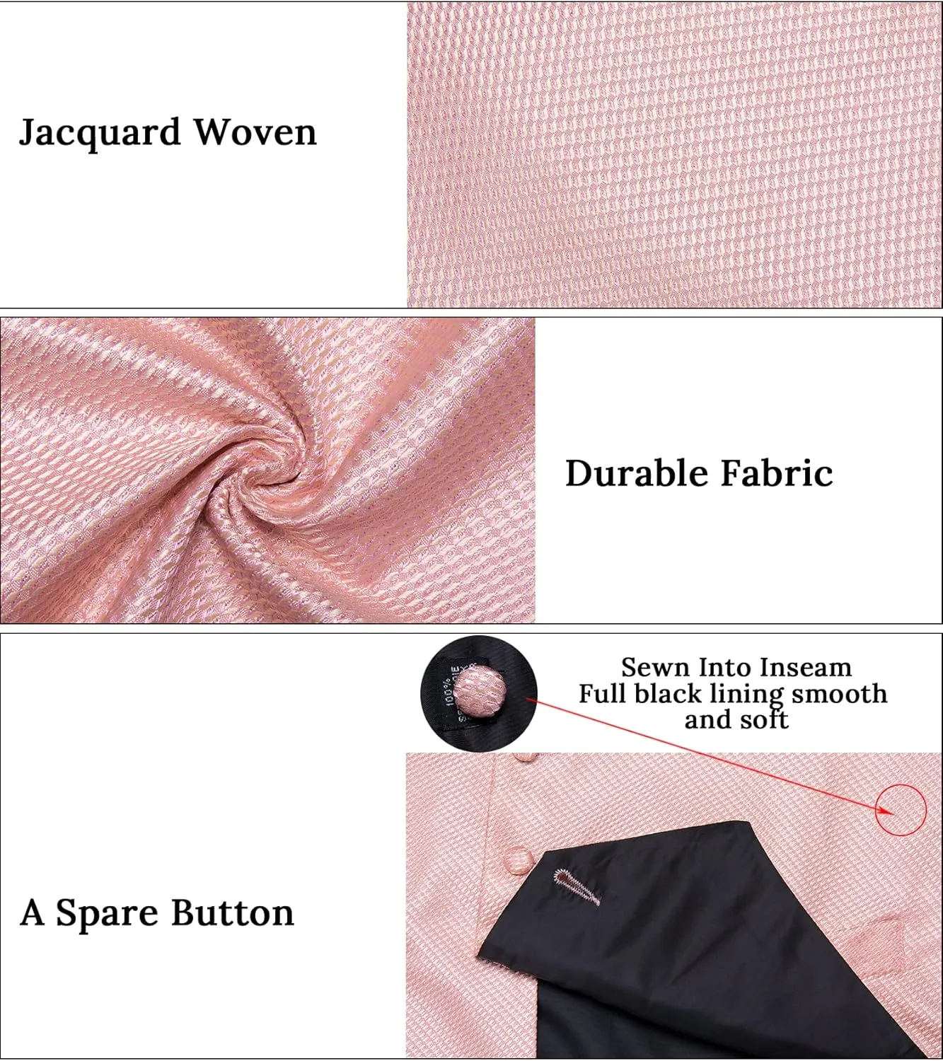 DiBanGu Mens Paisley Suit Waistcoat Silk Dress Vest and Necktie Pocket Square Cufflinks for Wedding Party