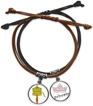 DIYthinker Culture Religion Prayer Wheel Sanskrit Bracelet Rope Hand Chain Leather Princess Wristband