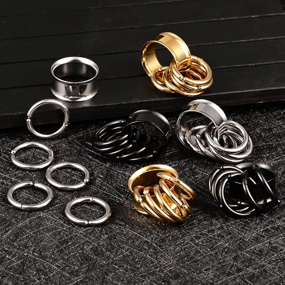 DOEARKO 2PCS Ear Gauges Cool Bat Saddle Ear Plugs Tunnels 316 Stainless Steel Hypoallergenic Earrings Gauges for Ears Expander Body Piercing Jewelry