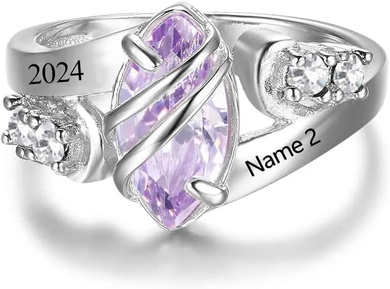 Dorunmo Custom Class Rings High School Graduation Rings 925 Sterling Silver/10K/14K/18K Gold Class of 2025 Ring Graduation Anniversary Birthday Jewelry for Women