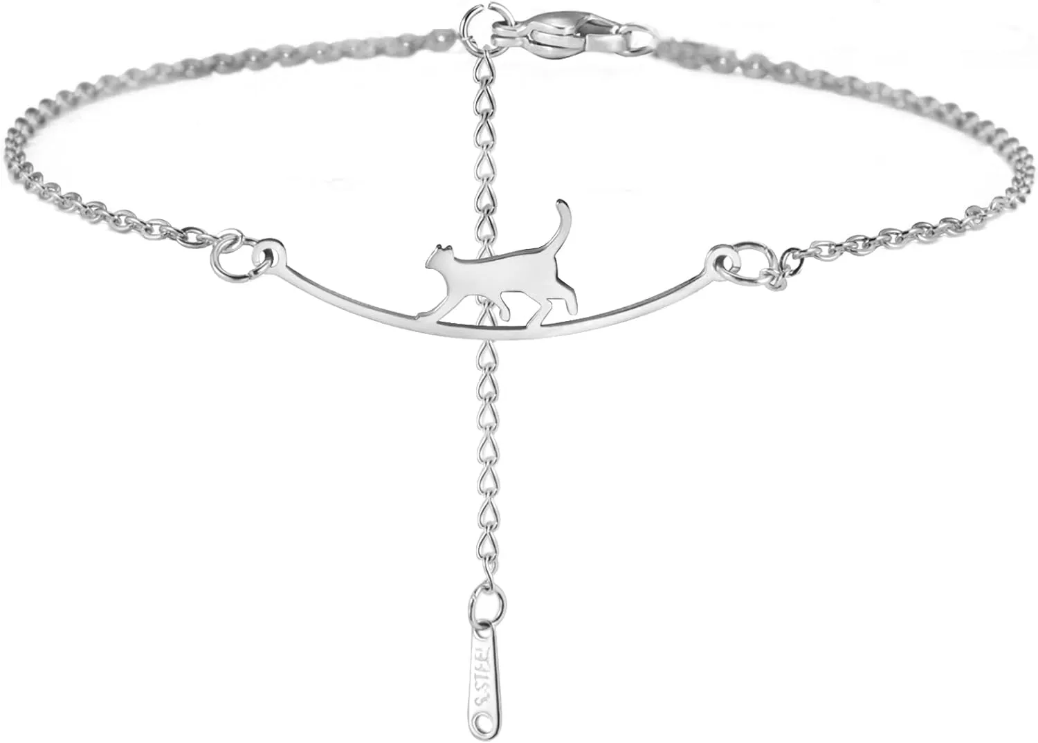 Dreamtimes Cat Anklet for Women Adjustable Foot Ankle Bracelet Jewelry Summer Beach Cute Animal Jewelry Foot Chain Christmas Lovers Gift