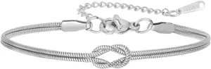 Dreamtimes Knot Love Bracelet for Women Forever Love Knot Infinity Bracelet For Couples Dainty Forever Infinity Stainless Steel Bracelet Friendship Jewelry Gifts