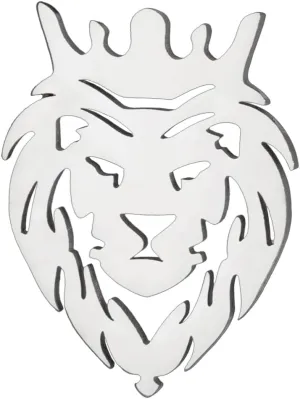Dreamtimes Lion With King Crown Brooch pins for Men Punk Animal Stainless Steel Brooch pins Men's Tie Buckle Fashion Jewelry Gothic Punk Rock Mens Brooch pins