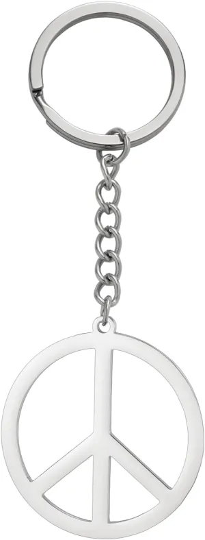 Dreamtimes Peace Sign Pendant KeyRing for Men and Women Love Peace Symbol Keychain Bag Car Keyring Peace Sign Jewelry