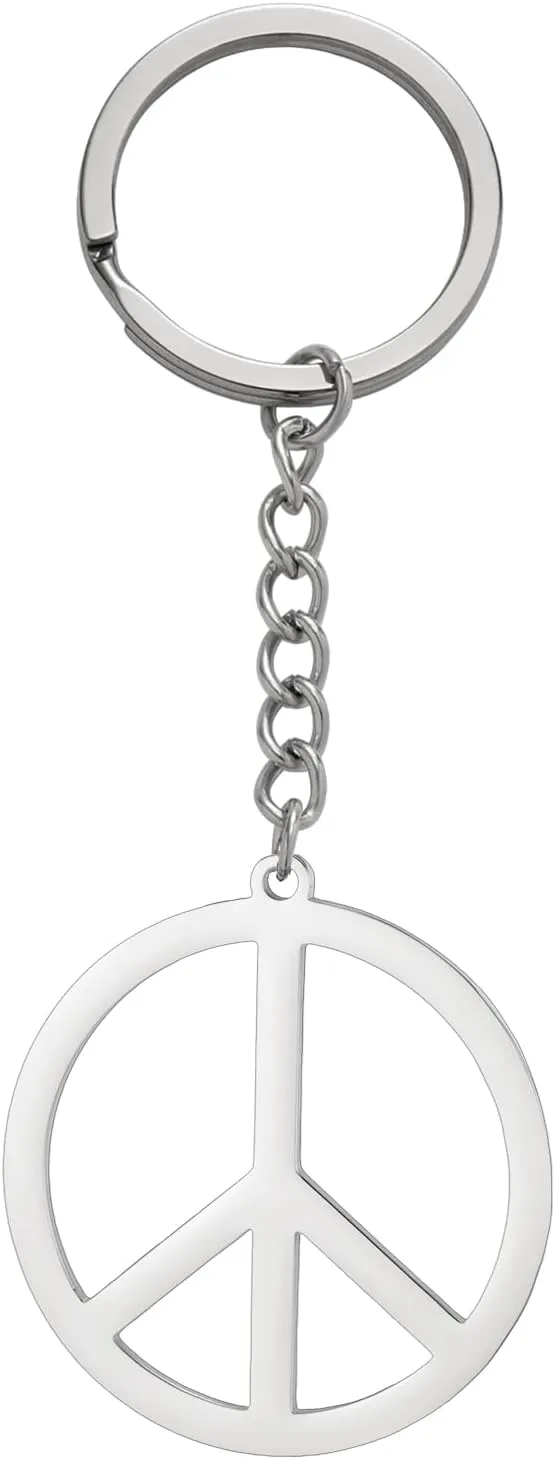 Dreamtimes Peace Sign Pendant KeyRing for Men and Women Love Peace Symbol Keychain Bag Car Keyring Peace Sign Jewelry