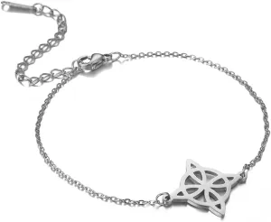 Dreamtimes Trendy Witch Knot Charm Bracelet Celtics Bracelet Geometric Women Female Stainless Steel Witchcraft Chain Bracelet Wiccan Jewelry for Women Vintage Om Yoga Bracelet