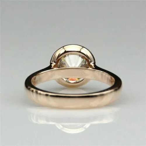 Drizzle Jewels 3CT Round Cut Lab Created Diamond Bezel Set Solitaire Ring, 14K Yellow Gold Finish (Yellow, 7)
