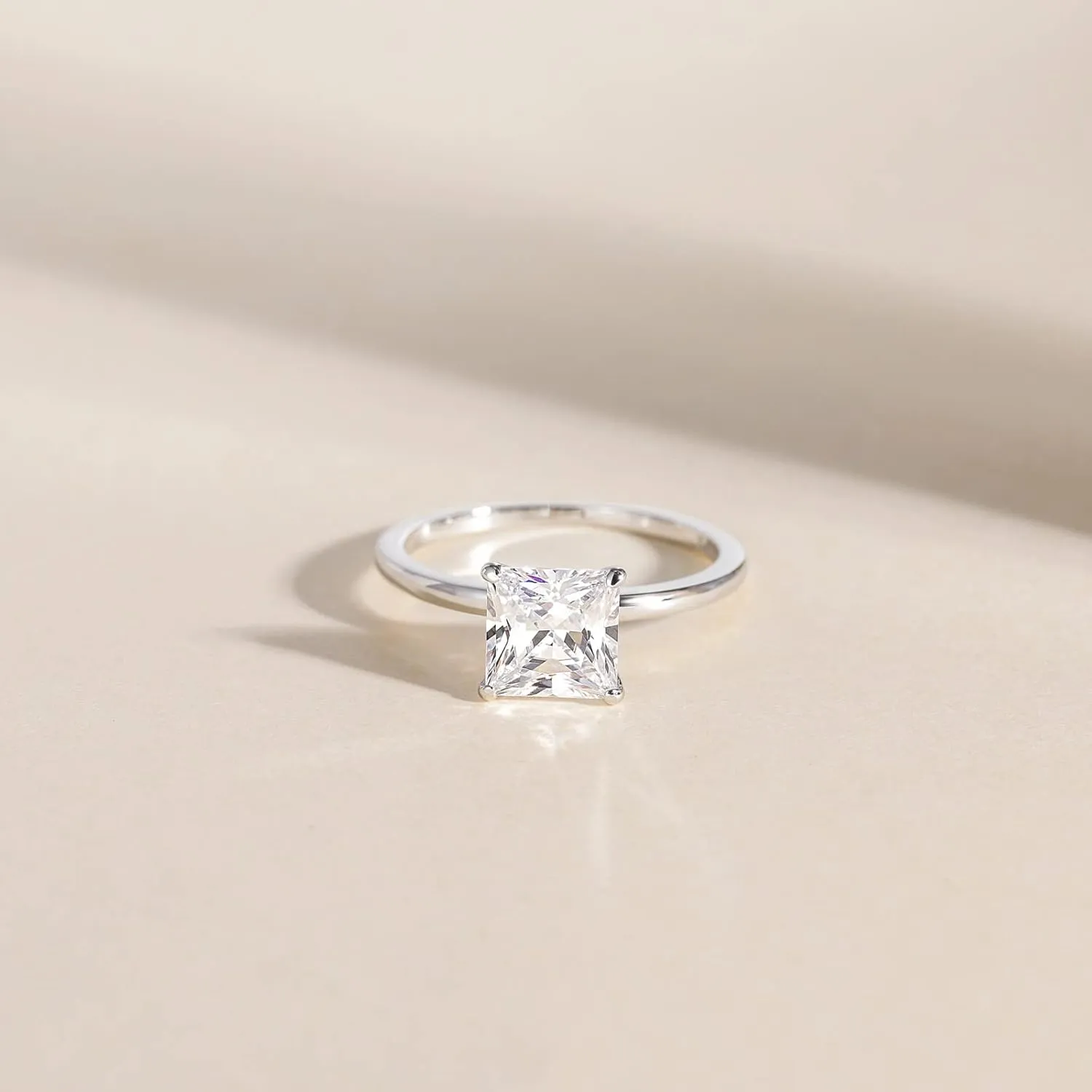 EAMTI 2CT 925 Sterling Silver Engagement Rings Princess Cut Cubic Zirconia CZ Wedding Promise Rings for Her Stunning Wedding Bands for Women Size 3-11