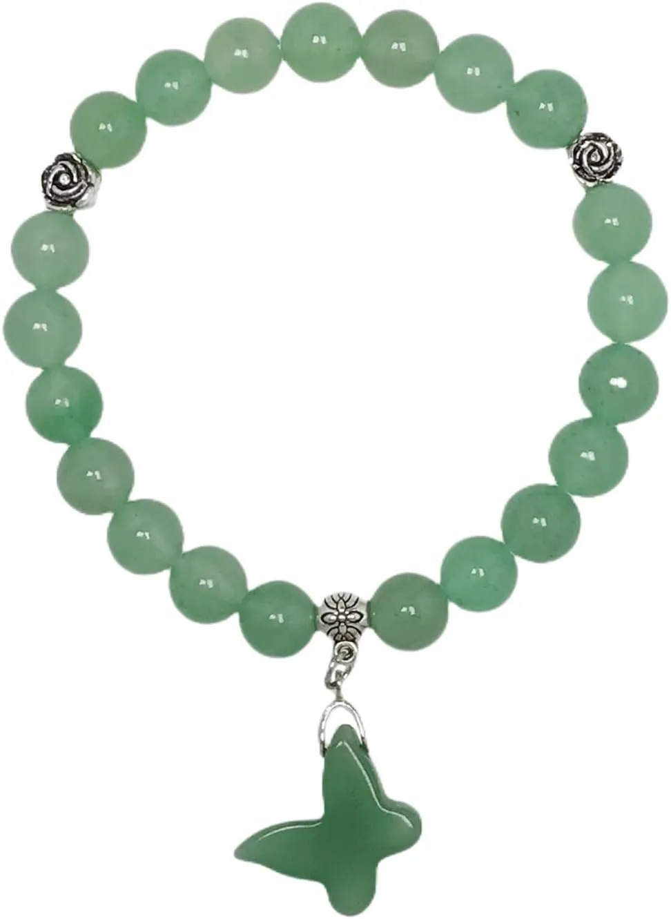 EDEN'S CALL 8mm Crystal Stone Round Beads Bracelet for Women Handmade Quartz Butterfly Charm Beaded Bracelet