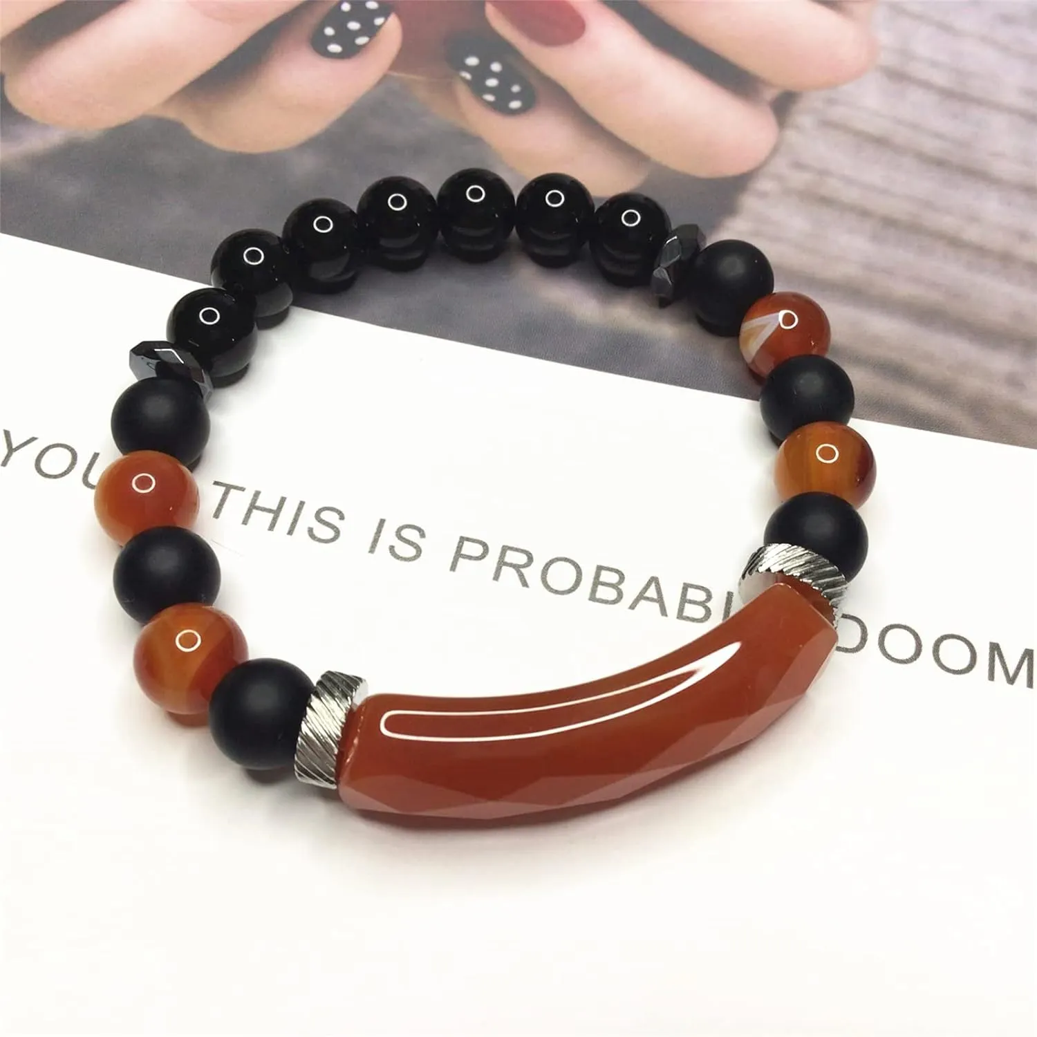 EDEN'S CALL Healing 8mm Crystal Stone Beads Bracelet for Women Faceted Bar Good Luck Energy Faceted Bar Bracelet