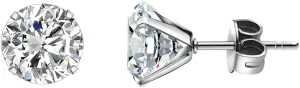 Edforce Stainless Steel Women's Cubic Zirconia CZ Hypoallergenic Stud Earrings, (6mm-10mm)