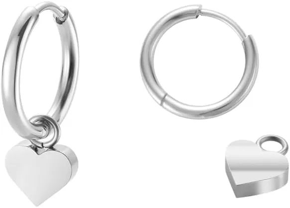 Edforce Stainless Steel Women's Huggie Hoop Earrings with Small Cute Charm