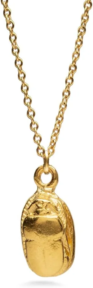 Egyptian Scarab Pendant Necklace - Gold Plated