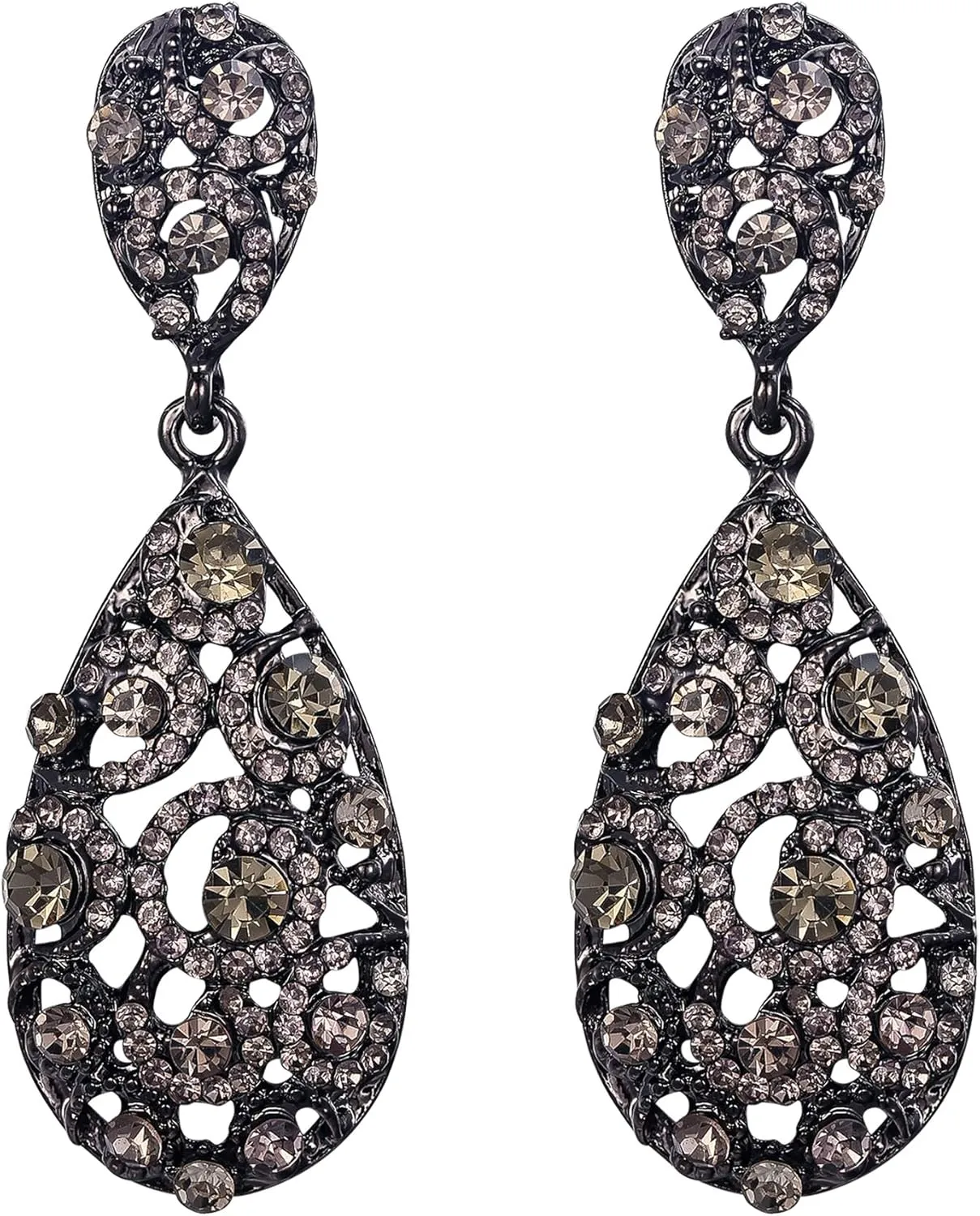 EleQueen Women's Wedding Bridal Rhinestone Crystal Teardrop Dangle Chandelier Earrings