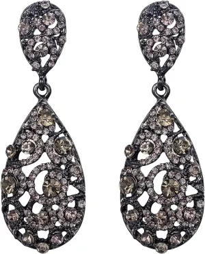 EleQueen Women's Wedding Bridal Rhinestone Crystal Teardrop Dangle Chandelier Earrings