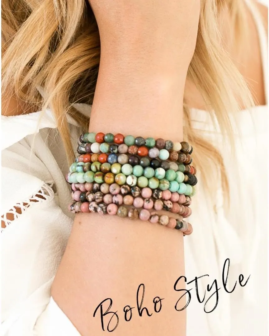 Essential Oil Lava Rock Diffuser Bracelet - HANDMADE IN THE USA - Aromatherapy Gemstone Bracelets for Women - Relaxation Gift for Women