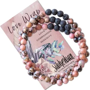 Essential Oil Lava Rock Diffuser Bracelet - HANDMADE IN THE USA - Aromatherapy Gemstone Bracelets for Women - Relaxation Gift for Women