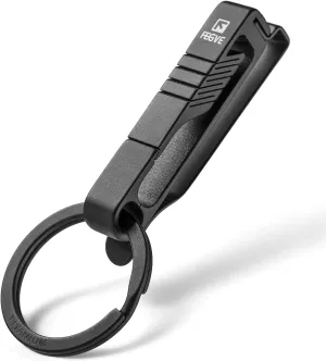 FEGVE Duty Belt Key Holders Titanium Carabiner Keychain Belt Clip with Keyring for Keys,Gifts for Men Dad (Black - BK1)