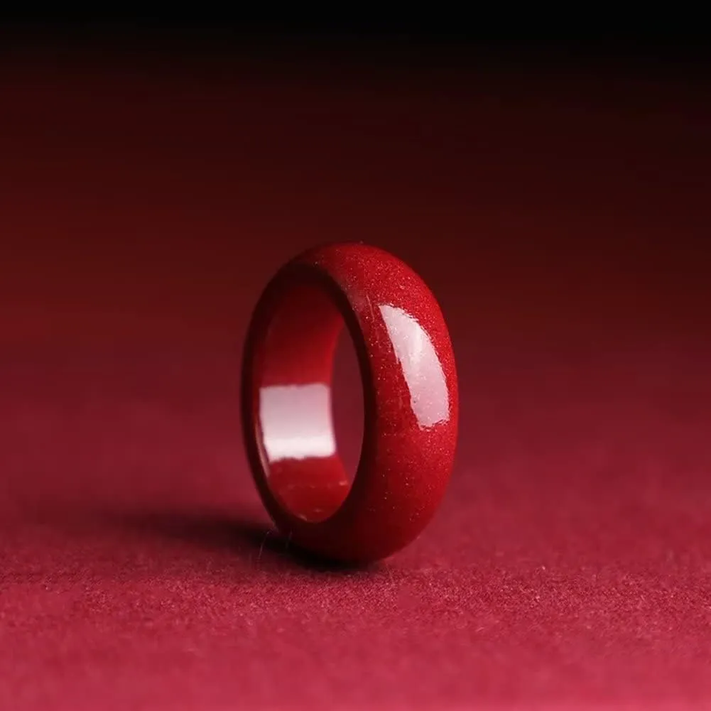 Feng Shui Cinnabar Ring Wealth Protection Good Luck Money Amulet Lucky Rings for Men Women