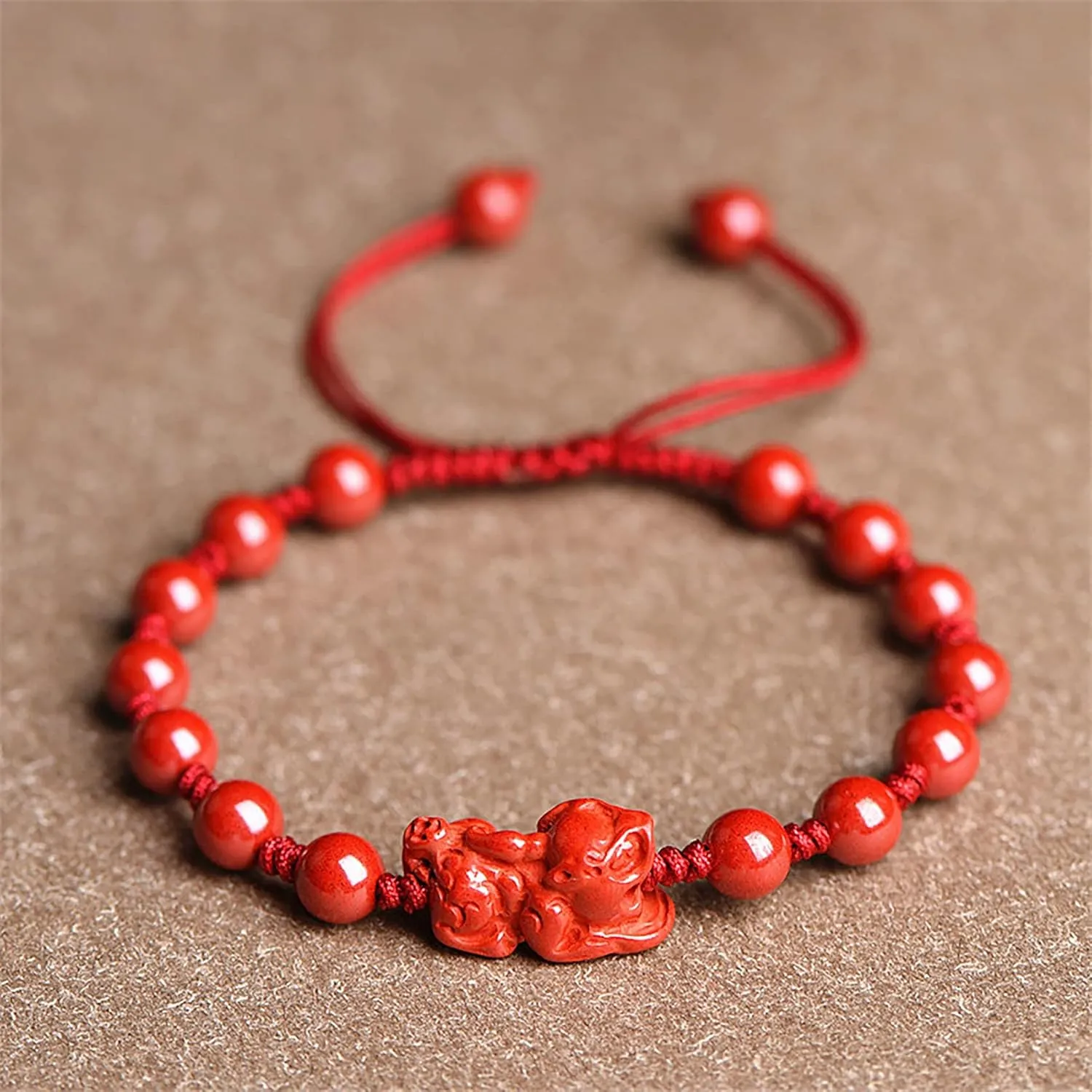 Fengshui Cinnabar pixiu Wealth Bracelet Red Reiki Healing Crystal Bracelet Buddhist Bead Amulet Attract Wealth Good Luck Authentic Men Women