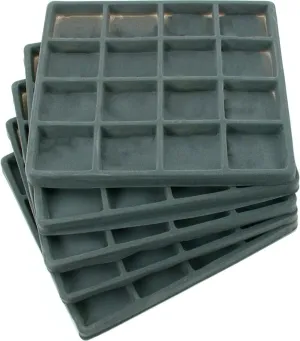 FindingKing 5 Gray 16 Slot 1/2 Size Jewelry Display Tray Inserts New