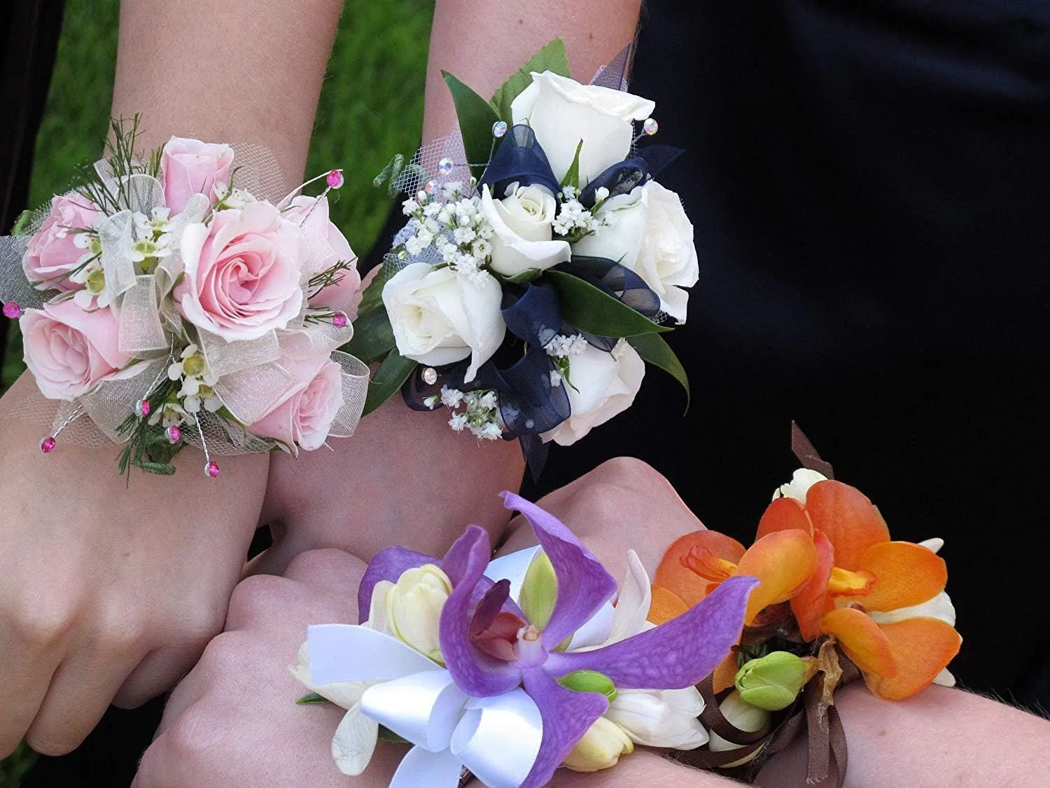 Floral Supply Online - Slaplet Sparkle Wristlet. Corsage Snap/Shimmer Wrap Floral Bracelets for Wedding, Prom, Dance or Events. (Pack of 3 Gold)