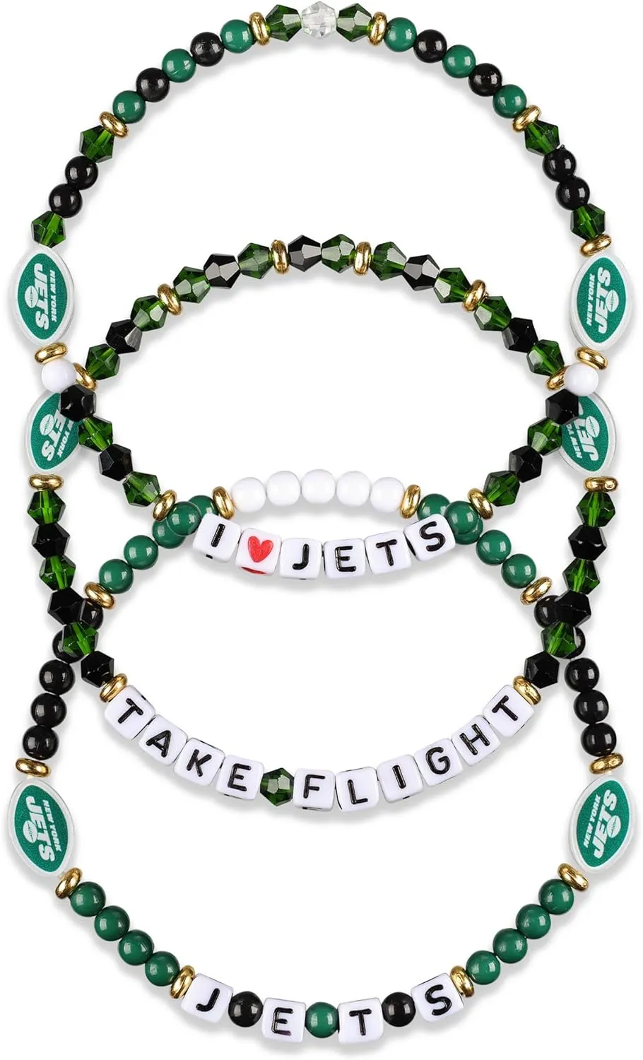 FOCO New York Jets NFL 3 Pack Team Friendship Bracelet