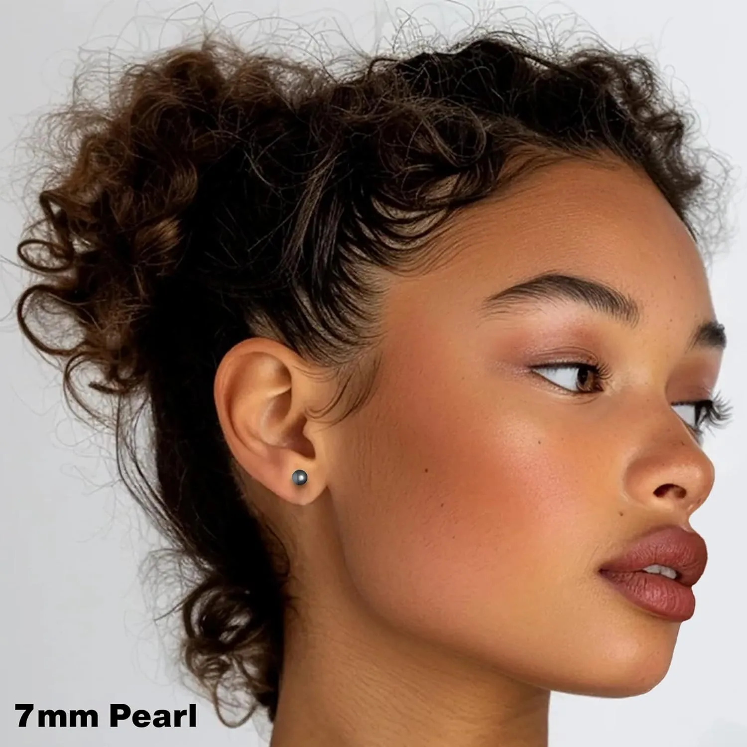 Freshwater Cultured Pearl Earrings Stud AA Graded 6-11mm Black Stud Earrings for Women with 925 Sterling Silver Settings and Jewelry Gift Box - Orien Jewelry