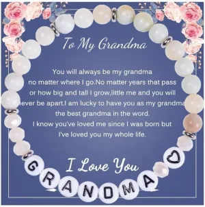 Fuqimanman2020 Monthers Day Gift for Best Mama Grandma 6MM Natural Stones Bracelets Christmas Birthday Valentines Jewelry Gift