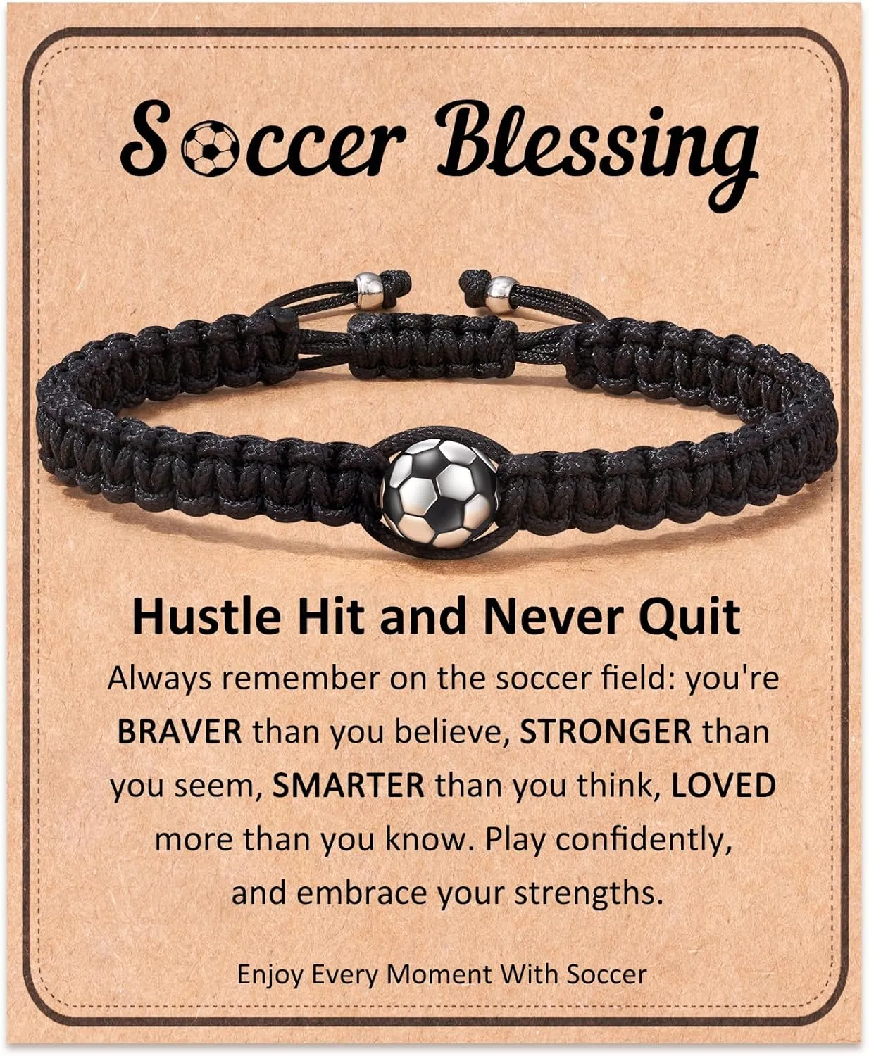 FYUKISS Baseball Football Soccer Gifts, Adjustable Braided Baseball Bracelets for Teen Ideas with Message Gift Card