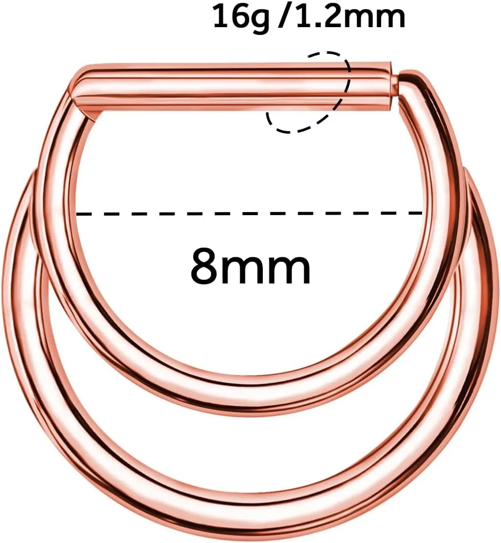G23 Titanium Nose Ring Hoop for Women Men, 16G Gold Septum Rings, Helix Tragus Cartilage Rook Earrings Piercing Jewelry