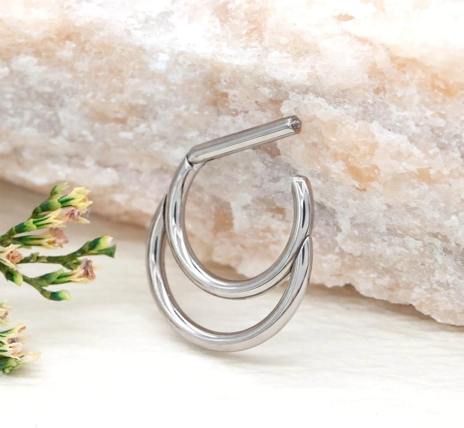 G23 Titanium Nose Ring Hoop for Women Men, 16G Gold Septum Rings, Helix Tragus Cartilage Rook Earrings Piercing Jewelry
