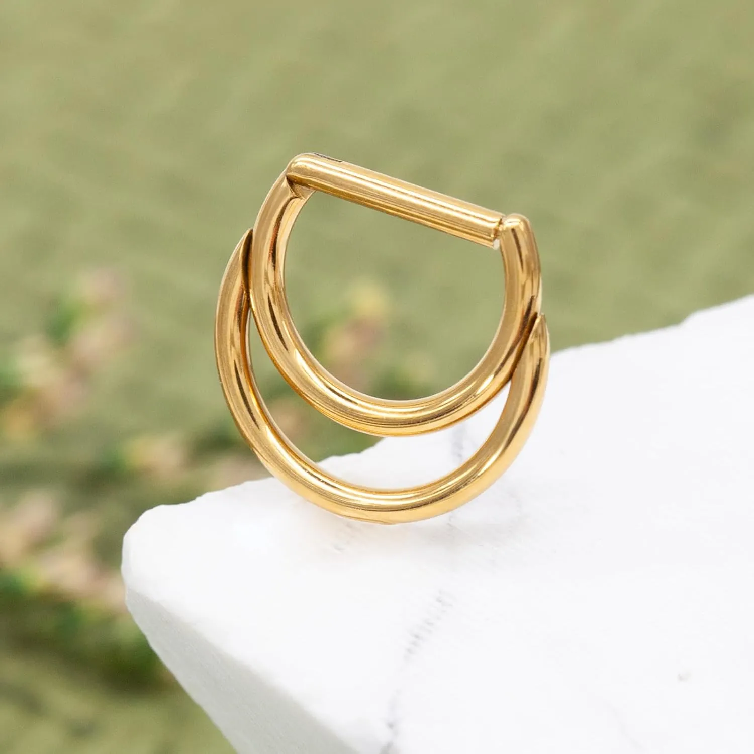 G23 Titanium Nose Ring Hoop for Women Men, 16G Gold Septum Rings, Helix Tragus Cartilage Rook Earrings Piercing Jewelry