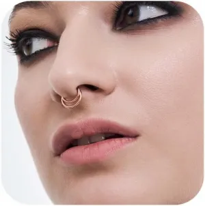G23 Titanium Nose Ring Hoop for Women Men, 16G Gold Septum Rings, Helix Tragus Cartilage Rook Earrings Piercing Jewelry