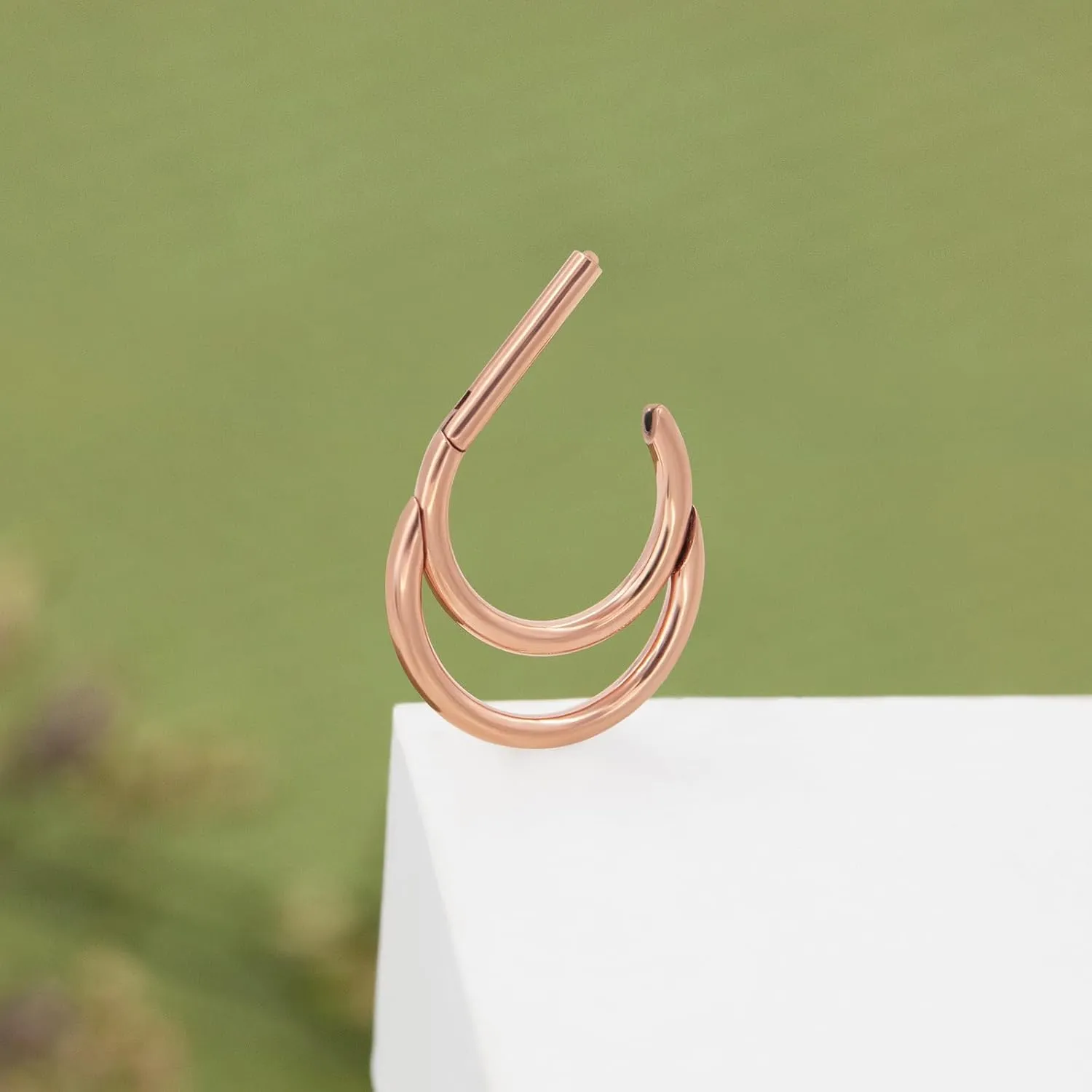 G23 Titanium Nose Ring Hoop for Women Men, 16G Gold Septum Rings, Helix Tragus Cartilage Rook Earrings Piercing Jewelry
