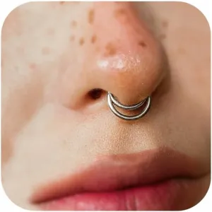 G23 Titanium Nose Ring Hoop for Women Men, 16G Gold Septum Rings, Helix Tragus Cartilage Rook Earrings Piercing Jewelry