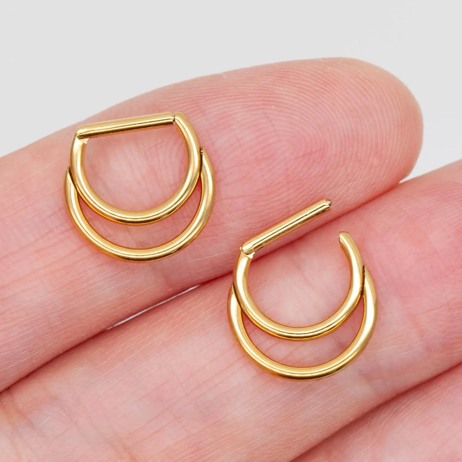 G23 Titanium Nose Ring Hoop for Women Men, 16G Gold Septum Rings, Helix Tragus Cartilage Rook Earrings Piercing Jewelry