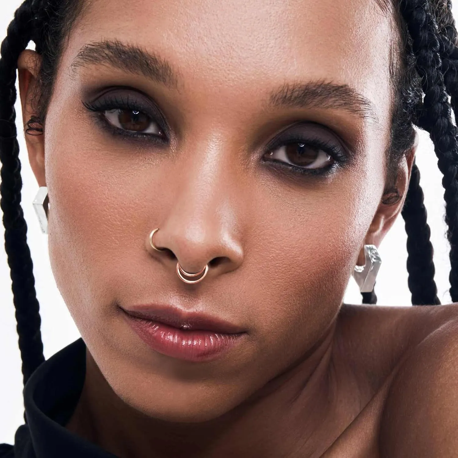 G23 Titanium Nose Ring Hoop for Women Men, 16G Gold Septum Rings, Helix Tragus Cartilage Rook Earrings Piercing Jewelry